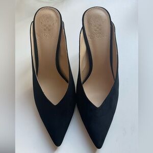 Vince Camuto Berodie Black Suede Mule Heels